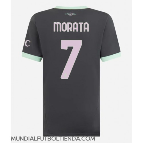 Camiseta AC Milan Alvaro Morata #7 Tercera Equipación Replica 2024-25 para mujer mangas cortas